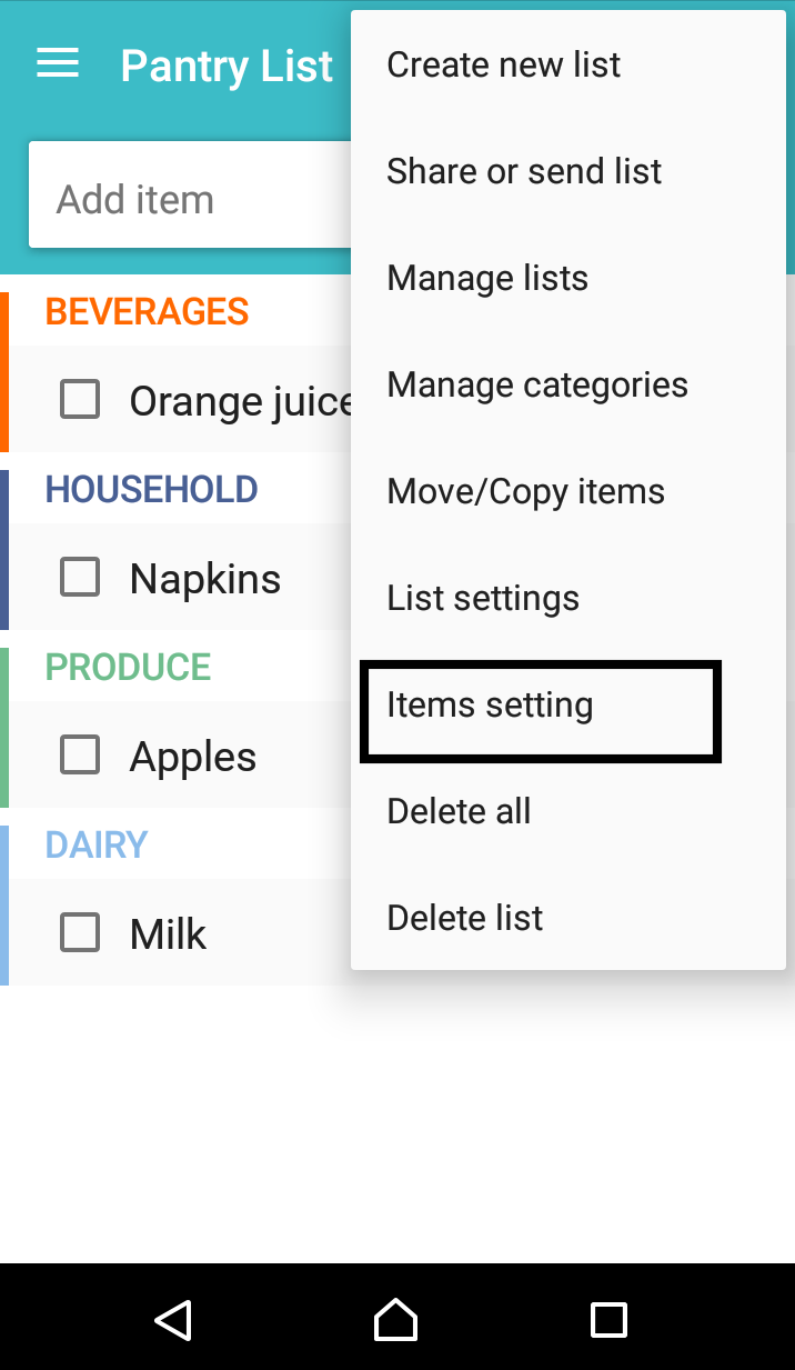 Android Pantry List Low Full Vs Exact Quantities Of Items Out